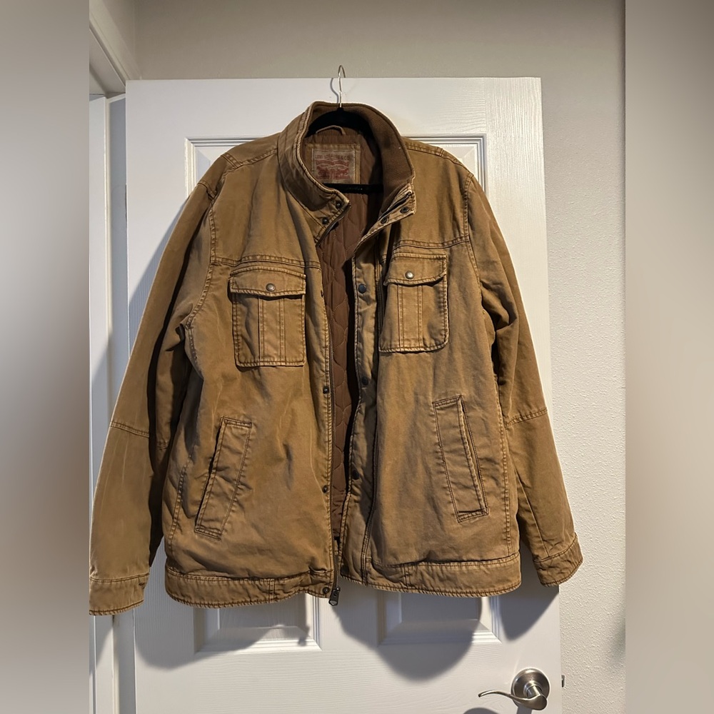 Men's Brown Canvas Utility Jacket
